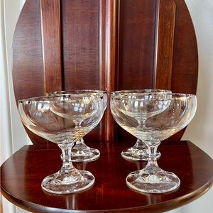 Rare Princess House Crystal Coupe with Platinum Silver Rim (Set of 4)